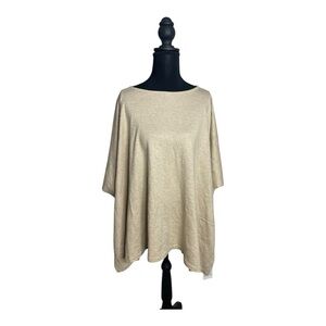Puli Cream Classic Modern Minimalist Layering Poncho OS